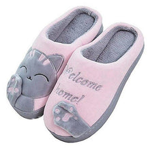 Load image into Gallery viewer, Women Winter Warm Home Slippers Couple Shoes Plush Cat Animal Slip On Soft Indoor Flats Comfort Cozy Memory Foam Scuff Slippers Slip On Warm House Shoes