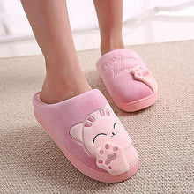 Load image into Gallery viewer, Women Winter Warm Home Slippers Couple Shoes Plush Cat Animal Slip On Soft Indoor Flats Comfort Cozy Memory Foam Scuff Slippers Slip On Warm House Shoes