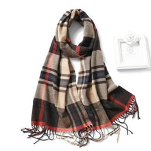 Load image into Gallery viewer, Women Winter Warm Scarf Shawl Fashion Plain Soft Long Scarves For Women Casual Wear Travel Friendly Scarfs Warm Winter Scarf Double Sided Thick Shawl Women Students Scarf
