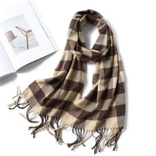 Load image into Gallery viewer, Women Winter Warm Scarf Shawl Fashion Plain Soft Long Scarves For Women Casual Wear Travel Friendly Scarfs Warm Winter Scarf Double Sided Thick Shawl Women Students Scarf