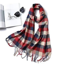 Load image into Gallery viewer, Women Winter Warm Scarf Shawl Fashion Plain Soft Long Scarves For Women Casual Wear Travel Friendly Scarfs Warm Winter Scarf Double Sided Thick Shawl Women Students Scarf