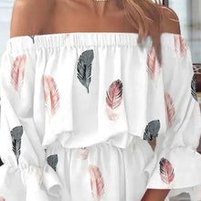 Load image into Gallery viewer, Women's 3/4 Length Sleeve Floral Ruffle Summer Spring Off Shoulder Dress