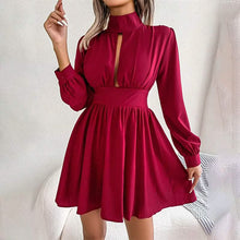 Load image into Gallery viewer, Women's A Line Turtleneck Mini Dress