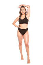Load image into Gallery viewer, Women's Bamboo/Cotton High Leg Brief Style Underwear Black Color - 3-pack