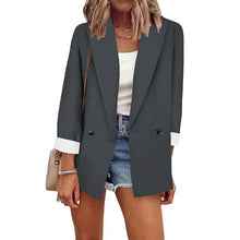 Load image into Gallery viewer, Women's Basic Double Breasted Solid Colored Blazer