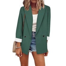 Load image into Gallery viewer, Women's Basic Double Breasted Solid Colored Blazer