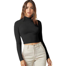 将图片加载到图库查看器,Women's Basic Mock Neck Long Sleeve Top