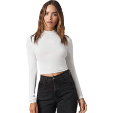 将图片加载到图库查看器,Women's Basic Mock Neck Long Sleeve Top