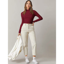 将图片加载到图库查看器,Women's Basic Mock Neck Long Sleeve Top