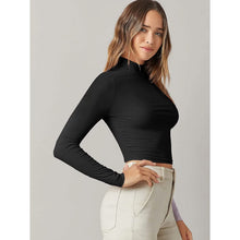 将图片加载到图库查看器,Women's Basic Mock Neck Long Sleeve Top