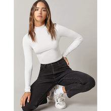 将图片加载到图库查看器,Women's Basic Mock Neck Long Sleeve Top