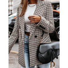 Load image into Gallery viewer, Women's Blazer Casual Jacket Long Sleeve Plaid Check Quilted