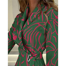 Load image into Gallery viewer, Women's Blazer Dress A Line Dress Knee Length Ruched Print Dress