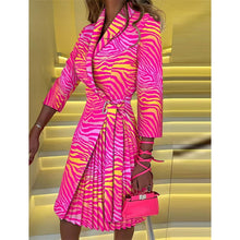 Load image into Gallery viewer, Women's Blazer Dress A Line Dress Knee Length Ruched Print Dress