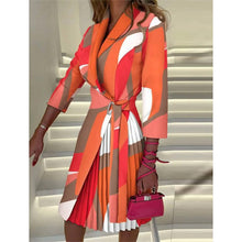 Load image into Gallery viewer, Women's Blazer Dress A Line Dress Knee Length Ruched Print Dress