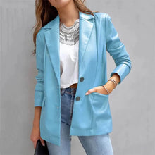Load image into Gallery viewer, Women's Blazer Warm Breathable Outdoor Office Street Pocket Single Breasted Turndown