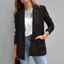 Load image into Gallery viewer, Women's Blazer Warm Breathable Outdoor Office Street Pocket Single Breasted Turndown