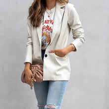 Load image into Gallery viewer, Women's Blazer Warm Breathable Outdoor Office Street Pocket Single Breasted Turndown