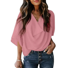 将图片加载到图库查看器,Women's Blouse Plain V Neck Basic Tops