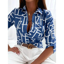 Load image into Gallery viewer, Women's Blouse Shirt Button Pocket Long Sleeve