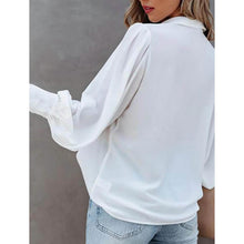 Load image into Gallery viewer, Womens Blouse Shirt Plain Button Long Sleeve