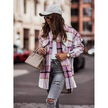 Load image into Gallery viewer, Women's Blouse Shirt Shacket Button Pocket Long Sleeve