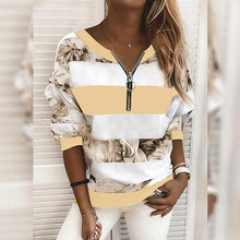 将图片加载到图库查看器,Women's Blouse Shirt Striped Color Block Long Sleeve Print V Neck Tops