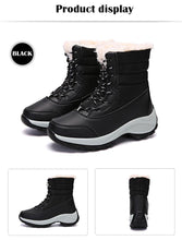 Load image into Gallery viewer, Womens Boots Waterproof Winter Shoes Snow Boots Keep Warm Ankle Winter Boots With Thick Fur Heels Women Ankle Hiking Shoes Waterproof Non Slip Warm Fur Outdoor Boots