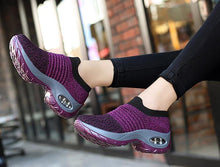 Load image into Gallery viewer, Womens Breathable Sneakers New Mesh Women Shoes Slip-On Air Cushion Casual Walking Shoes Lightweight Breathable Mesh Athletic Running Shoes Fashion Slip-on Sock Sneakers