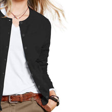 Load image into Gallery viewer, Women's Button Down Crew Neck Long Sleeve Soft Knit Cardigan Sweaters