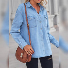Load image into Gallery viewer, Women's Button Pocket Long Sleeve Casual