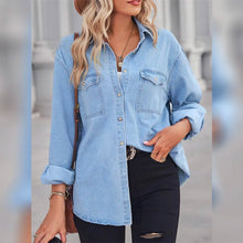Load image into Gallery viewer, Women's Button Pocket Long Sleeve Casual