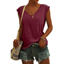 Load image into Gallery viewer, Women's Cap Sleeve T-Shirt Casual Loose Fit Tank Top