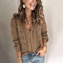 Load image into Gallery viewer, Women's Cardigan Open Knit Long Sleeve