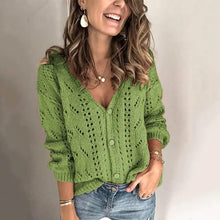 Load image into Gallery viewer, Women's Cardigan Open Knit Long Sleeve