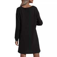 将图片加载到图库查看器,Women's Casual Dresses V-Neck Buttoned Hip Knitted Dresses