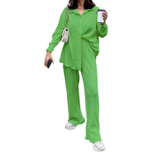 Load image into Gallery viewer, Women's Casual Long Sleeve Button Blouse Top Wide Leg Loose Streetwear Loungewear