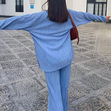 Load image into Gallery viewer, Women's Casual Long Sleeve Button Blouse Top Wide Leg Loose Streetwear Loungewear