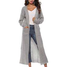 Load image into Gallery viewer, Womens Casual Long Sleeve Split Open Cardigan Knit Long Cardigan Sweaters with Pockets