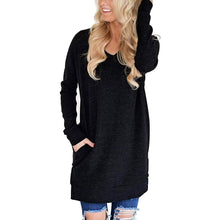 Load image into Gallery viewer, Womens Casual Long Sleeves Solid V-Neck Tunics Shirt Tops with Pockets