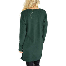 Load image into Gallery viewer, Womens Casual Long Sleeves Solid V-Neck Tunics Shirt Tops with Pockets