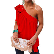 将图片加载到图库查看器,Women's Casual Tie One Shoulder Top