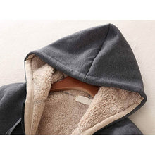 Load image into Gallery viewer, Women's Casual Winter Warm Sherpa Lined Zip Up Hooded Sweatshirt Jacket