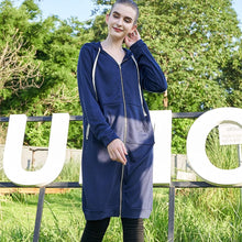 Load image into Gallery viewer, Women's Casual Zip up Hoodies Long Tunic Sweatshirts Jackets Fashion Plus Size Hoodie with Pockets
