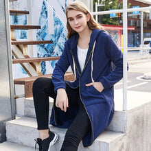 Load image into Gallery viewer, Women's Casual Zip up Hoodies Long Tunic Sweatshirts Jackets Fashion Plus Size Hoodie with Pockets