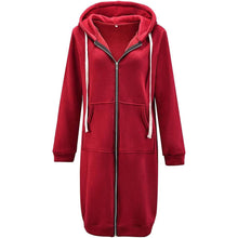 Load image into Gallery viewer, Women's Casual Zip up Hoodies Long Tunic Sweatshirts Jackets Fashion Plus Size Hoodie with Pockets