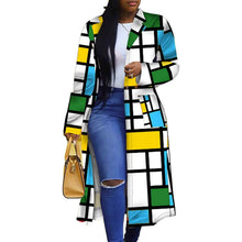 Load image into Gallery viewer, Women's Colored Geo Turn Down Collar Trench Coat