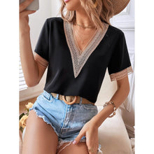 Load image into Gallery viewer, Women's Contrast Guipure Lace Blouse