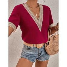 Load image into Gallery viewer, Women's Contrast Guipure Lace Blouse