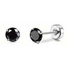 将图片加载到图库查看器,Women's Cubic Zirconia Surgical Stainless Steel Flat Back Earrings